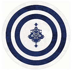 Tapis rond - Soros (bleu/blanc)