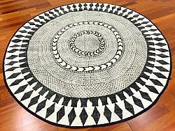 Tapis ronds - Marrakech (rond) (noir/blanc/gris)