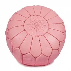 Pouf - Marocain en cuir (Rose)