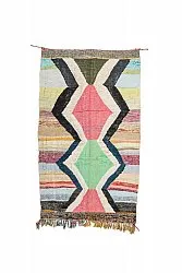 Tapis berbère marocain Boucherouite 135 x 215 cm