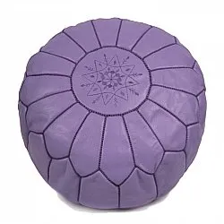 Pouf - Marocain en cuir (Violet)