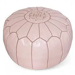 Pouf - Marocain en cuir (Rose)
