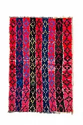 Tapis berbère marocain Boucherouite 135 x 205 cm
