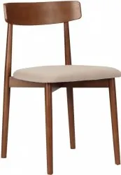 Chaise - Ystad (noyer/beige) - 2 pièces