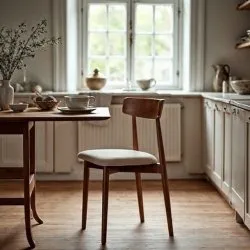 Chaise - Ystad (noyer/beige) - 2 pièces