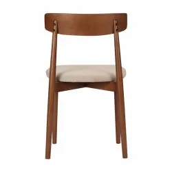 Chaise - Ystad (noyer/beige) - 2 pièces