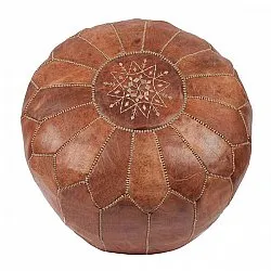 Pouf - Marocain en cuir (Brun clair)