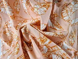 Rideaux - Rideau en coton - Leaves (orange)