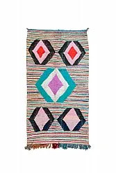 Tapis berbère marocain Boucherouite 140 x 255 cm