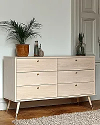 Commode - Prime - 6 lådor (chêne blanc)