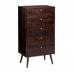 Commode - Prime - 5 lådor (noyer/laiton)