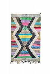Tapis berbère marocain Boucherouite 130 x 220 cm