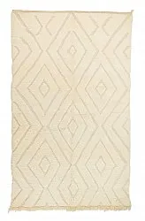 Tapis berbère Beni Ouarain crème et noir 100% laine