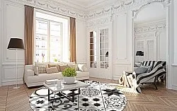 Tapis rond - Avent (beige/noir)