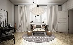 Tapis rond - Levie (gris)