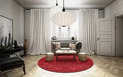 Tapis rond - Valenza (rouge)