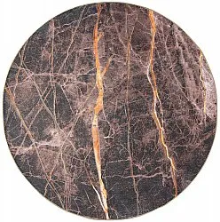 Tapis rond - Aris (noir/doré)