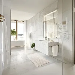 Tapis de salle de bain - Bella (blanc cassé)