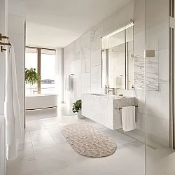 Tapis de salle de bain ovale - Bevin (beige)