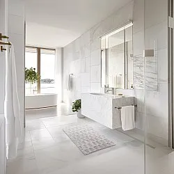 Tapis de salle de bain - Bevin (gris clair)