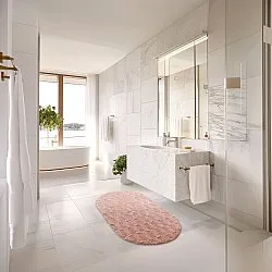 Tapis de salle de bain ovale - Bevin (rose)