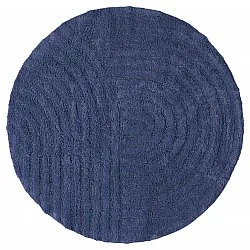 Tapis de salle de bain rond - Embla (bleu)