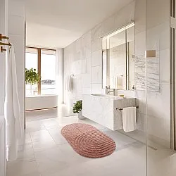 Tapis de salle de bain ovale - Embla (rose)