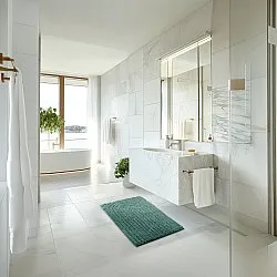 Tapis de salle de bain - Evena (vert foncé)