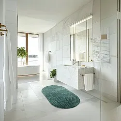 Tapis de salle de bain ovale - Evena (vert foncé)
