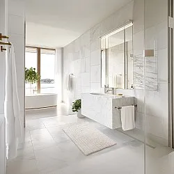 Tapis de salle de bain - Evena (blanc cassé)