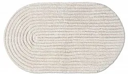 Tapis de salle de bain ovale - Evena (blanc cassé)