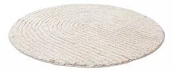 Tapis de salle de bain rond - Evena (blanc cassé)