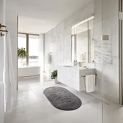 Tapis de salle de bain ovale - Gertie (gris foncé)
