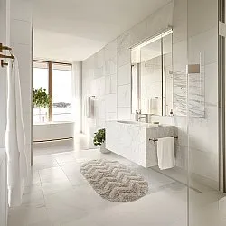 Tapis de salle de bain ovale - Tressa (beige)