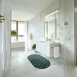Tapis de salle de bain ovale - Tressa (vert foncé)