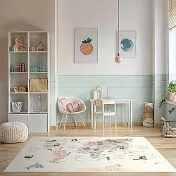 Tapis enfant - Carte des animaux (beige)