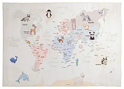 Tapis enfant - Carte des animaux (beige)