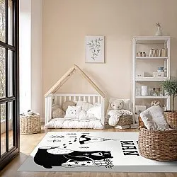 Tapis enfant - Camping Bear (blanc)