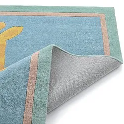 Tapis Enfant - Giraffe Hand Tufted Wool Premium (bleu clair/multicolore)