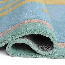 Tapis Enfant - Giraffe Hand Tufted Wool Premium (bleu clair/multicolore)