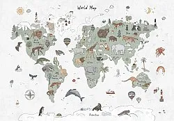 Tapis pour enfants - Kids World Map (vert)