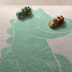 Tapis Enfant - Soft Crocodile (crème/vert)