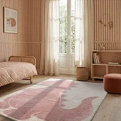 Tapis Enfant - Soft Dino (crème/rose)
