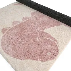 Tapis Enfant - Soft Dino (crème/rose)
