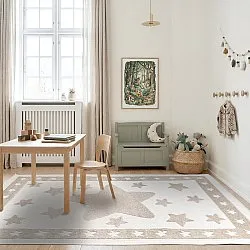 Tapis Enfant - Star Frame (crème/marron)