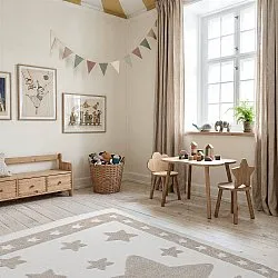 Tapis Enfant - Star Frame (crème/marron)