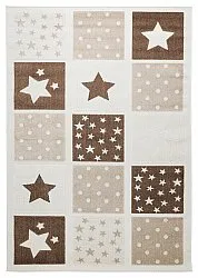 Tapis Enfant - Star Grid (crème/marron)