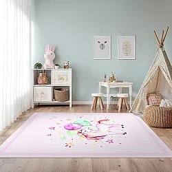 Tapis enfant - Unicorn Balloon (rose)