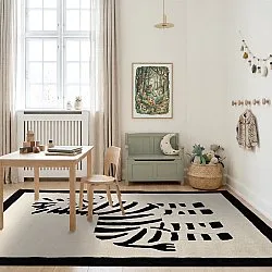 Tapis Enfant - Zebra Hand Tufted Wool Premium (beige/noir)