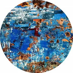 Tapis rond - Rillo (bleu)